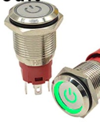 On/Of kontakt 20mm grøn play