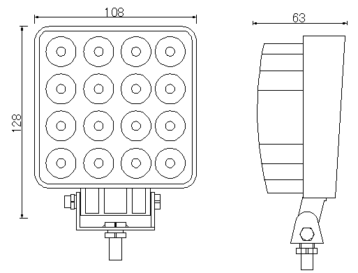 LED-arbejdslys 16x LED firkantet - Billede 10