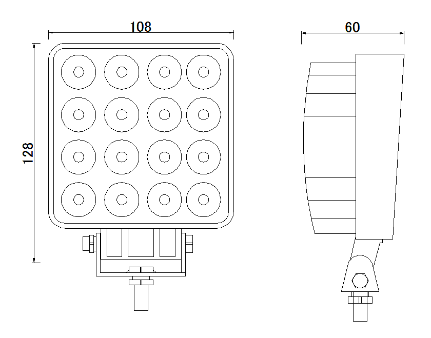 LED-arbejdslys 16x LED firkantet - Billede 6