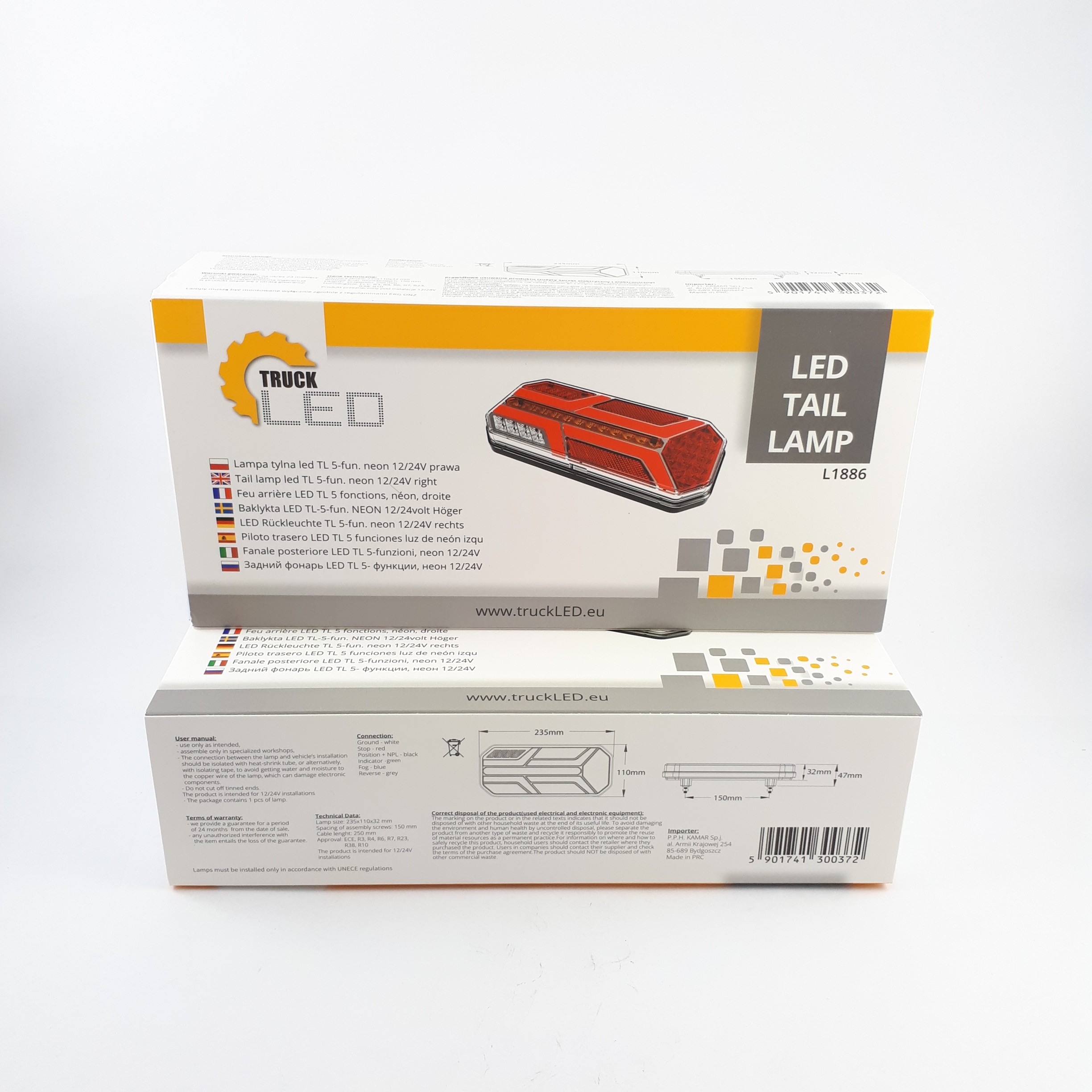 Baglygte led TL Neon 12/24 V højre - Billede 7