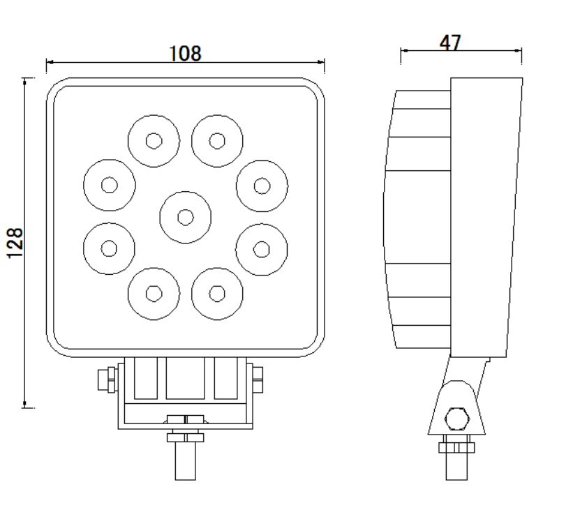 LED-arbejdslys LED 9x firkantet spot - Billede 7