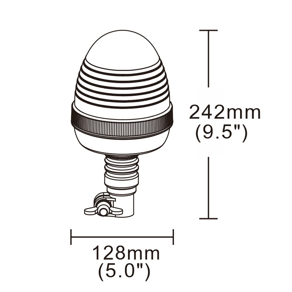 Advarselslygte 24x LED R65 R10 flex 4 blinkmønstre