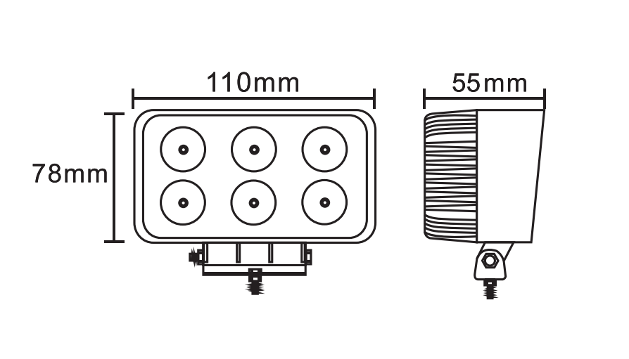 LED-arbejdslys LED rektangulær 6x - Billede 8