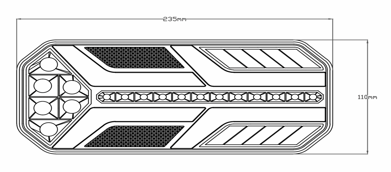 Baglygte led TL Neon 12/24 V højre - Billede 6