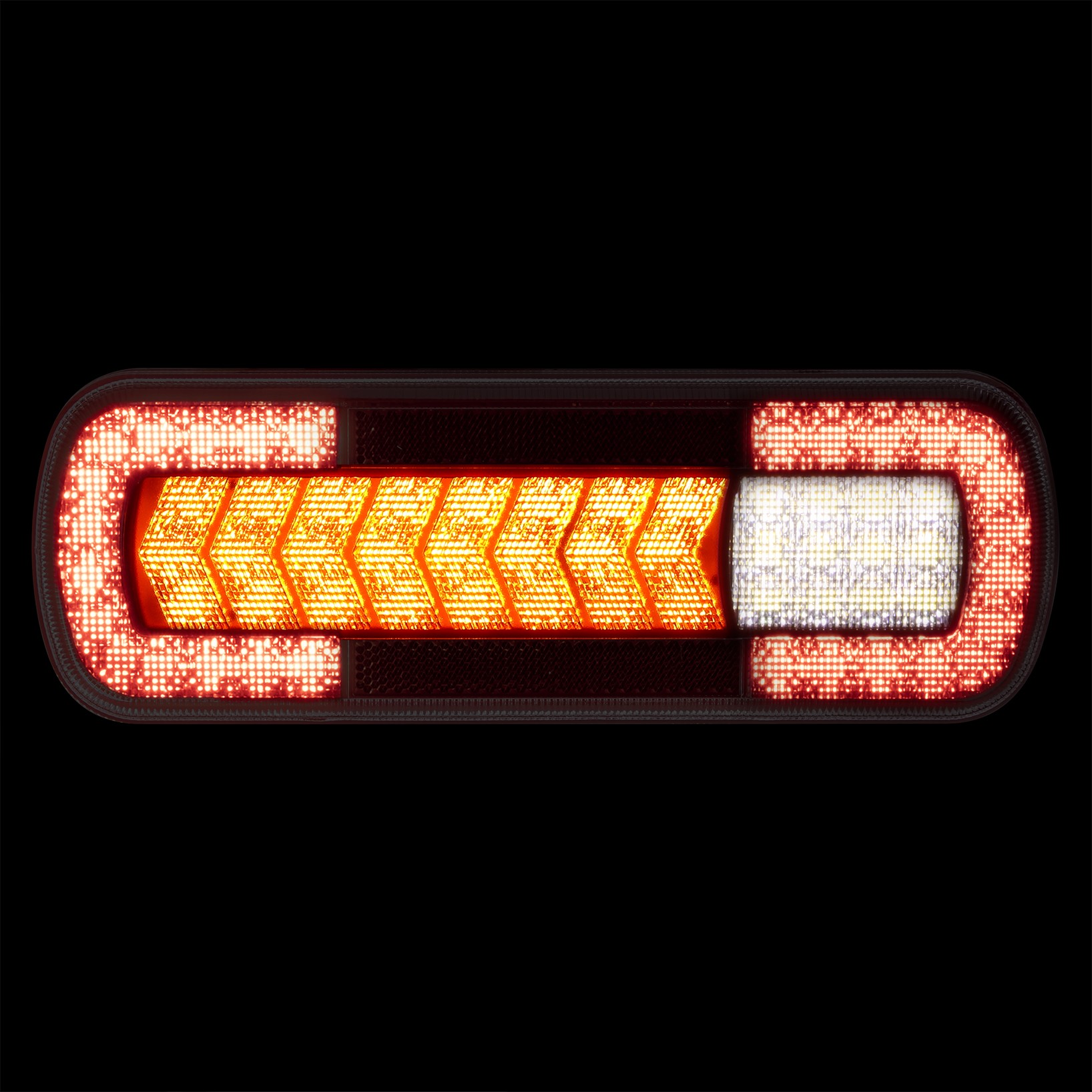 LED Baglygte med dynamisk blinklys 12/24 V
