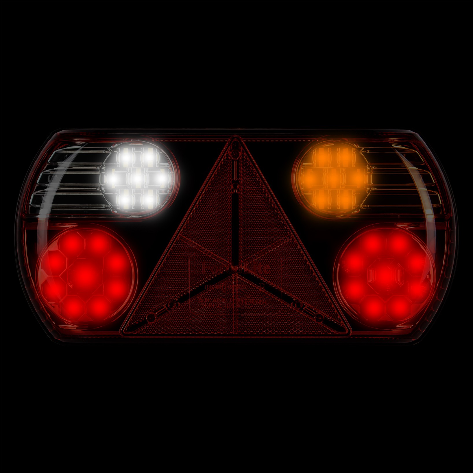 Baglygte 12/24 V LED trekant højre