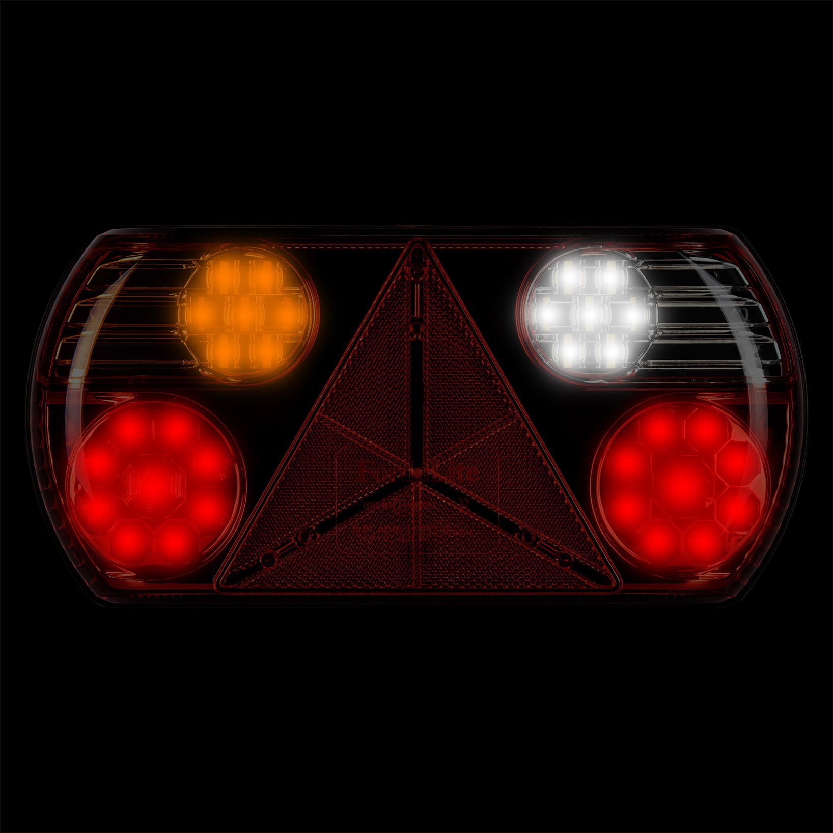 Baglygte 12/24 V LED trekant venstre