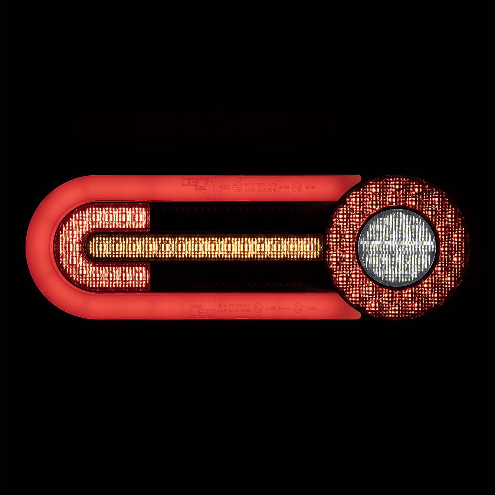 Baglygte led TL stor oval 12/24 V