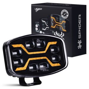 Fjernlys LED X-SPIDER+positionslys+strobo gul
