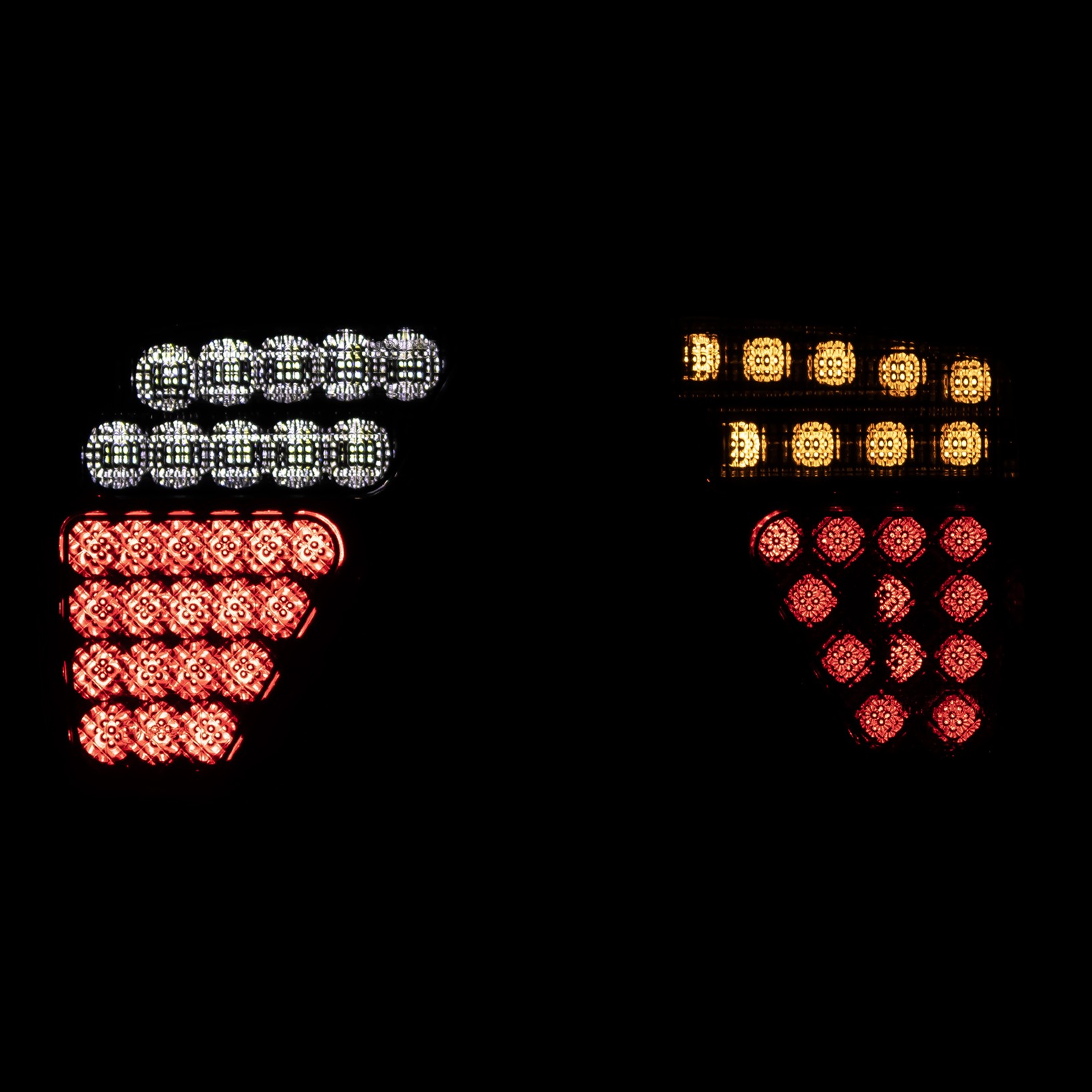 Baglygte hvid-rød 53xLED højre