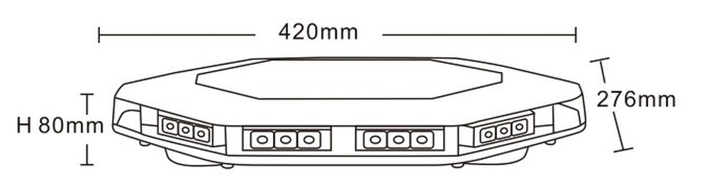 Advarselslysbjælke LED 420x276 mm R65 R10 - Billede 4