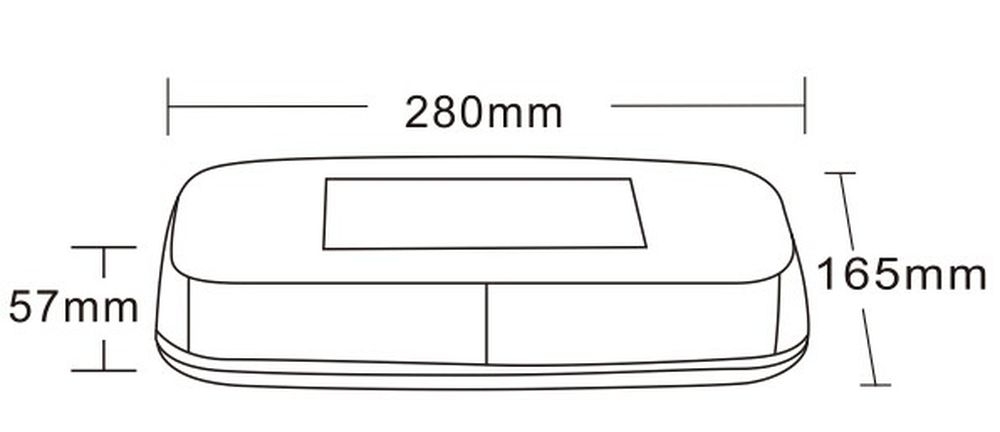 Advarselslysbjælke LED 280x165 mm R65 R10 - Billede 5