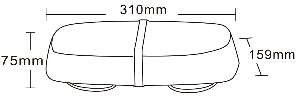 Advarselslysbjælke LED 315x165 mm R65 R10 - Billede 8