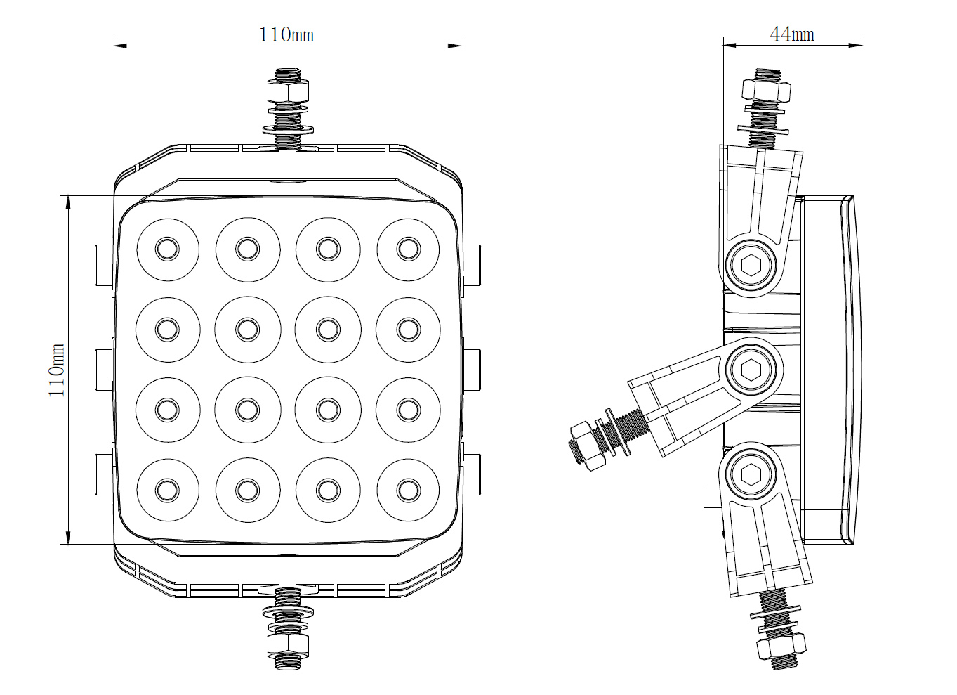 LED-arbejdslys 16x LED 48 W combo - Billede 6