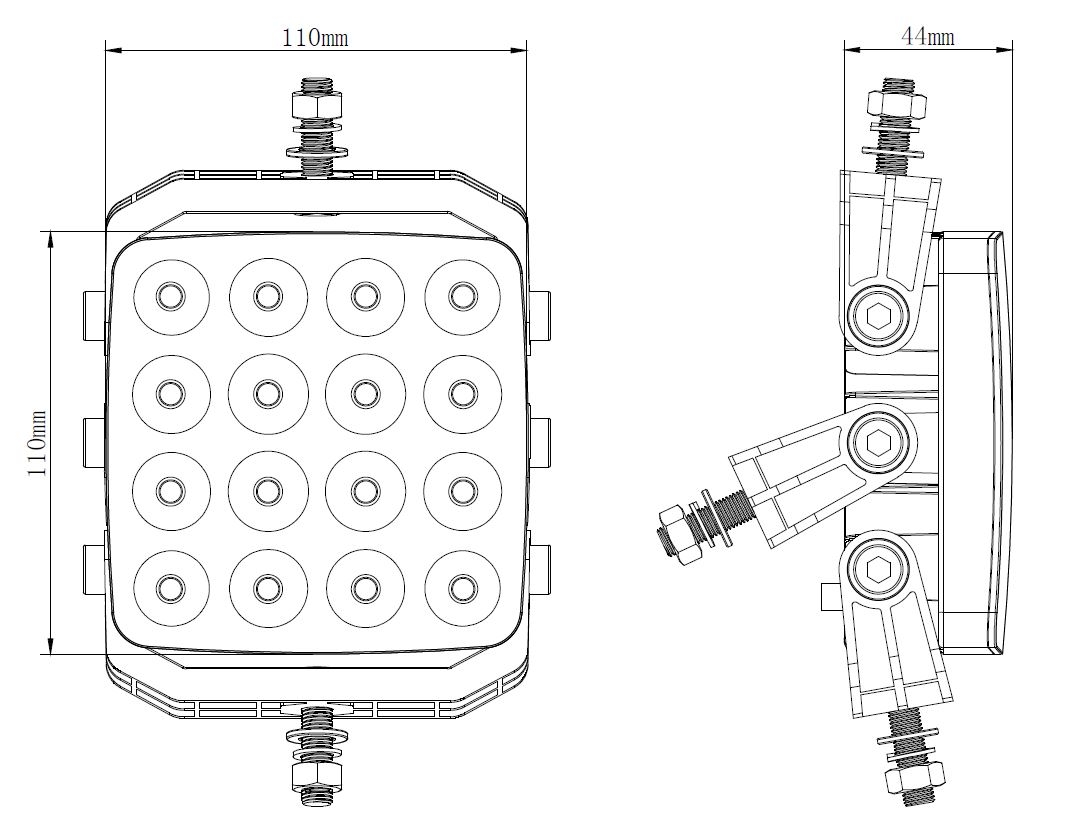 LED-arbejdslys 16x LED 48 W combo - Billede 7