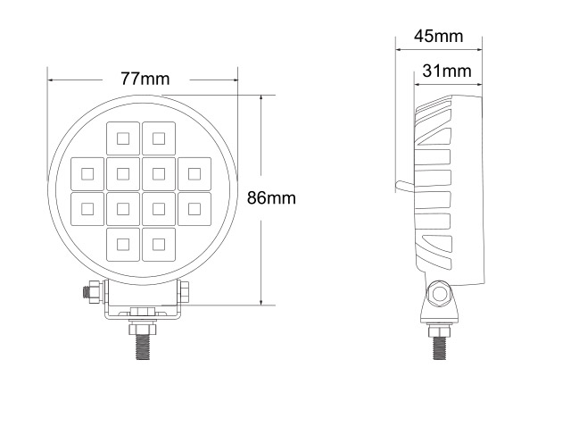 LED-arbejdslys 12x LED rund med kontakt - Billede 7