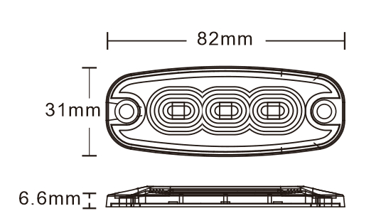 LED-strobelys 3x LED slim