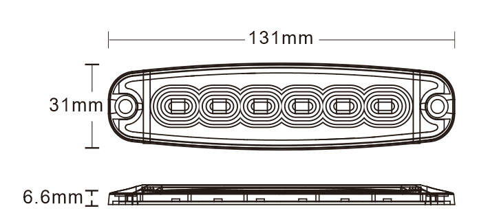 LED-strobelys 6x LED slim